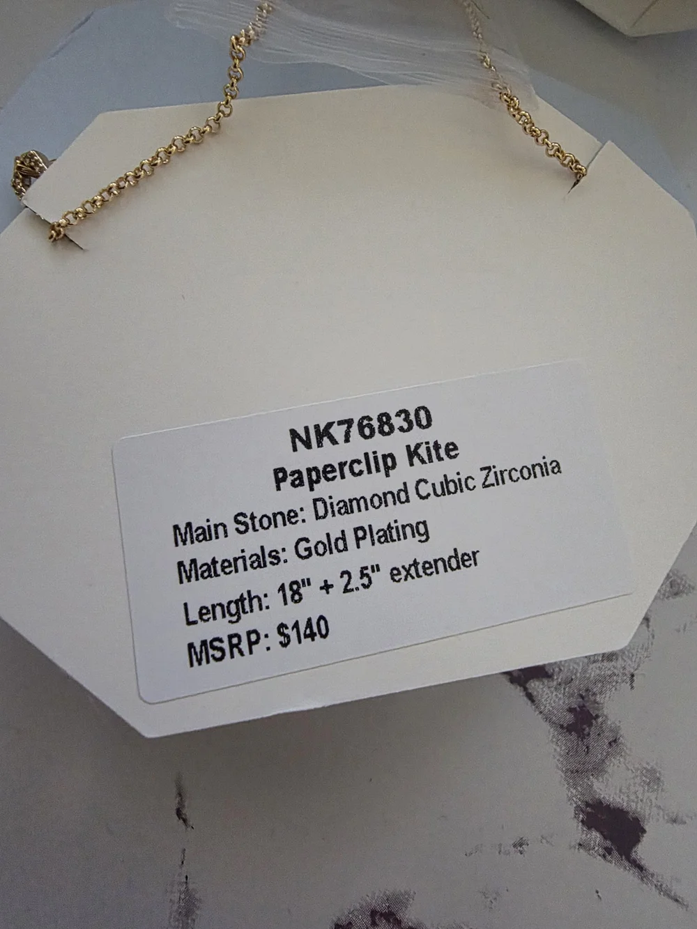 bp Gold Crystal Link Necklace with Pavé Accents